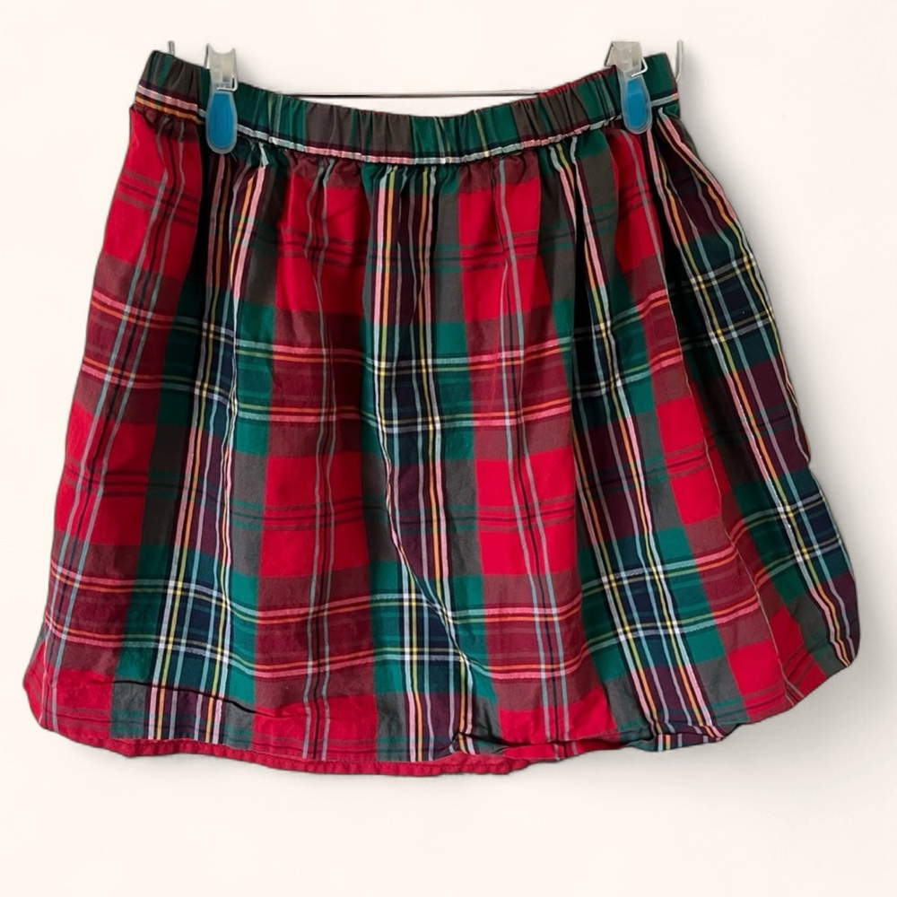 Crewcuts Girls Small 6/7 Tartan Plaid Metallic A-Line Lined Skirt Classic Preppy
